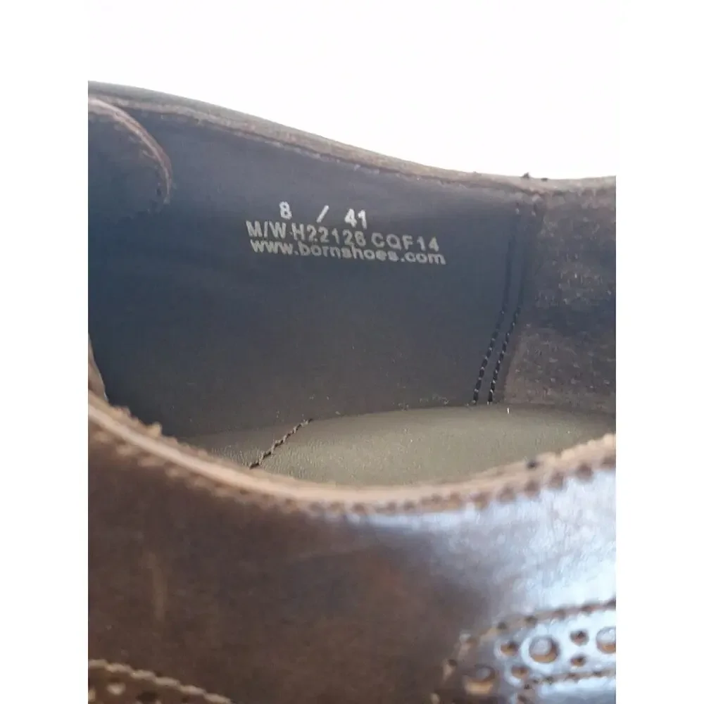 Born Handcrafted Footwear Brown Leather Wingtip Oxford Shoes – Size 8 / 41